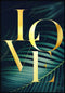 Poster d'amore botanico in vero oro